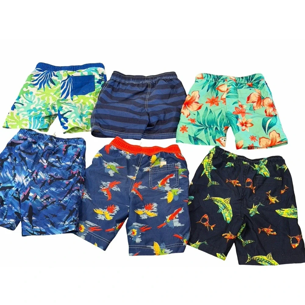 Hanna Andersson  Lands' End Boys 4-5 XS-S Swim Shorts Trunks  6 Piece Bundle Lot